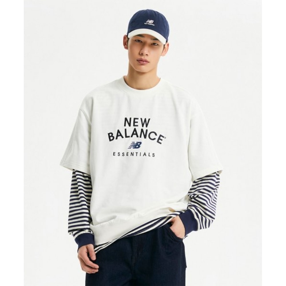 ニューバランス NBNCE21053/UNI エッセンシャル半袖スウェットシャツ (クリーム) 9,886円