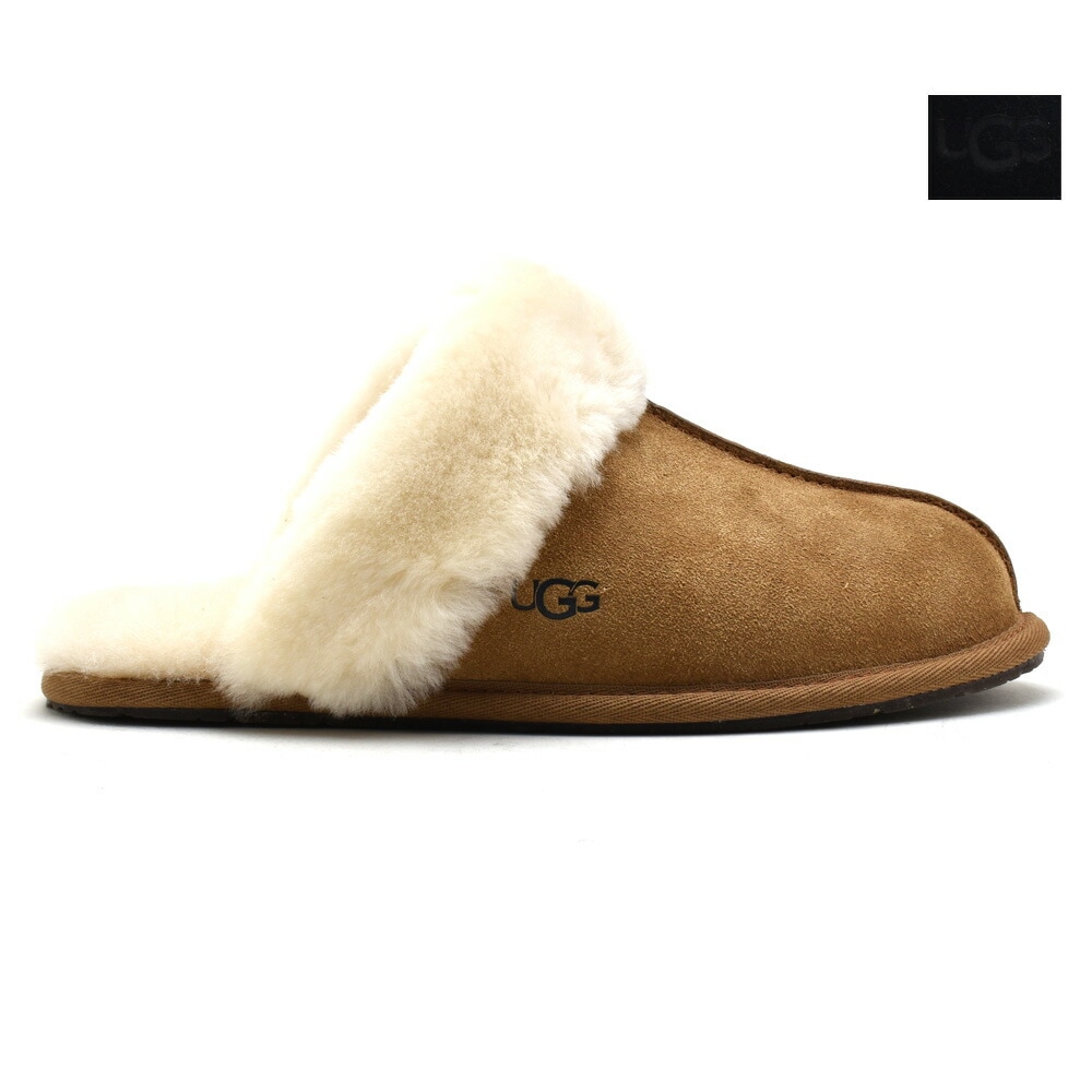 アグ スカフェット レディース ルームシューズ スリッパ シープスキン ムートン チェスナット ブラック グレー UGG SCUFFETTE II【1106872】 10,032円