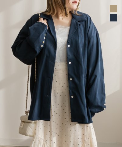 大きいサイズ レディース LL 3L 4L XL XXL XXXL シャツジャケット