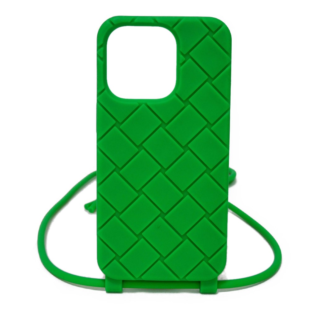 【中古】BOTTEGAVENETA スマホケース ストラップ テックラバー iPhone 14 Pro ケース マキシ イントレチャート 733830 V0EY0 3708