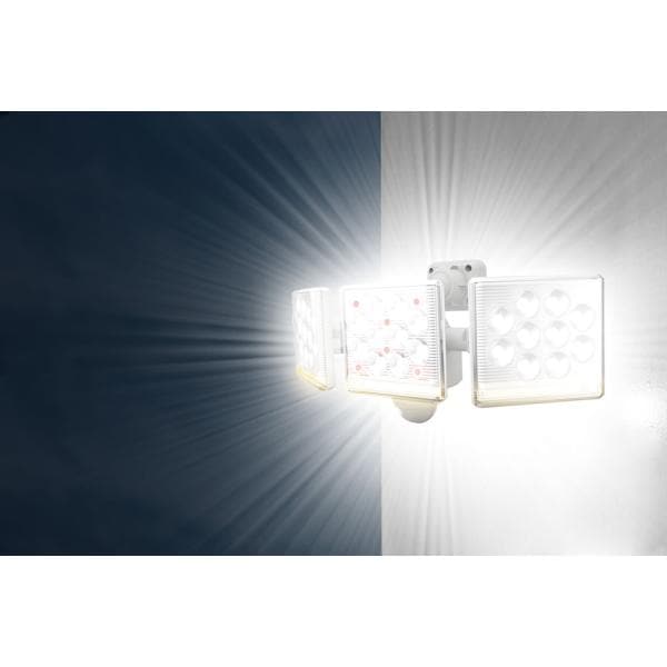 防犯センサーライト 人感 屋外照明 24時間警戒灯 強力フラッシュ 防雨 最大3200ルーメン 12Wx3灯 フリーアーム式 LED