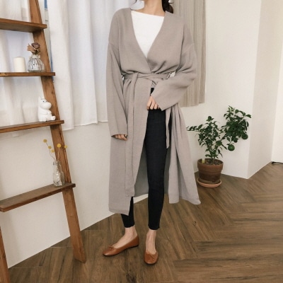 韓流スタイル2PERロングガウンカーディガン送料無料韓国ファッションコレクション秋の新作