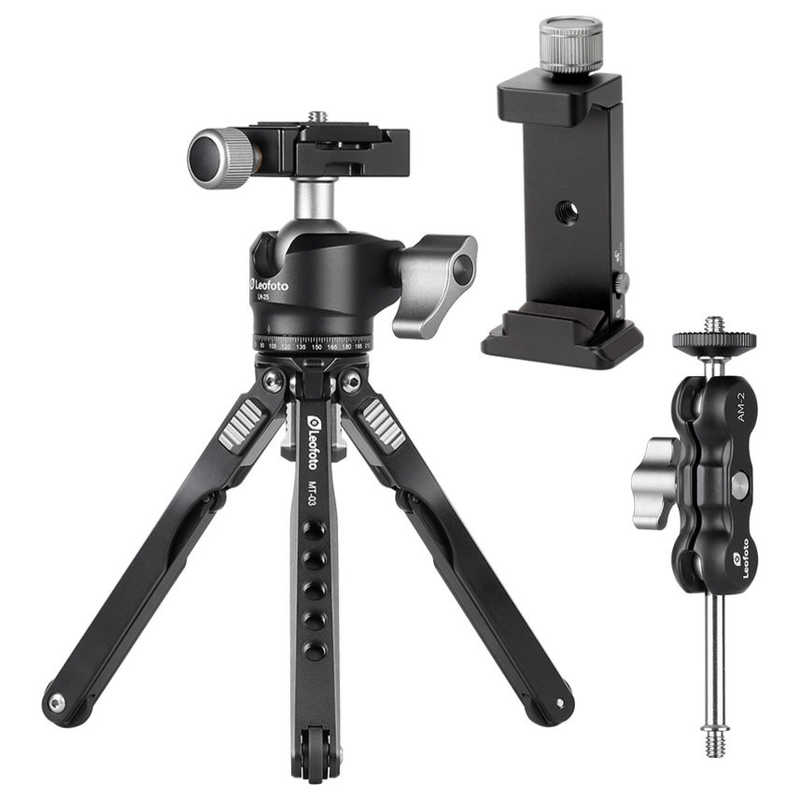 LEOFOTO　MT-03+LH-25+AM-2+PC-90II ミニ三脚セット　MT03+LH25+AM2+PC90II