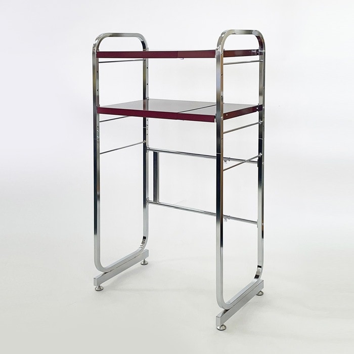 燕三条製 伸縮式 キッチンペールラック 2段 クロムメッキ KP-4002SL シルバー 収納