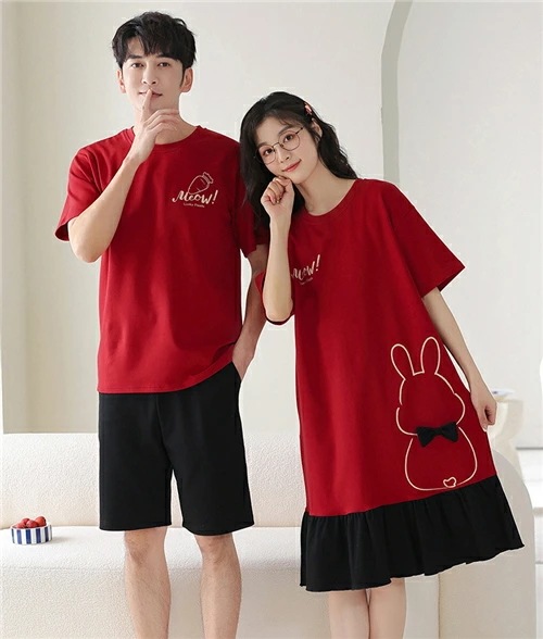 【男女2着セットの価格】ペア パジャマ 半袖 夏 綿 メンズ ルームウェア ワンピース 外出 レディース ペアパジャマ ギフト おしゃれ カップル ペア 春夏 結婚祝い プレゼント ペアパジャマ スウ 5,412円