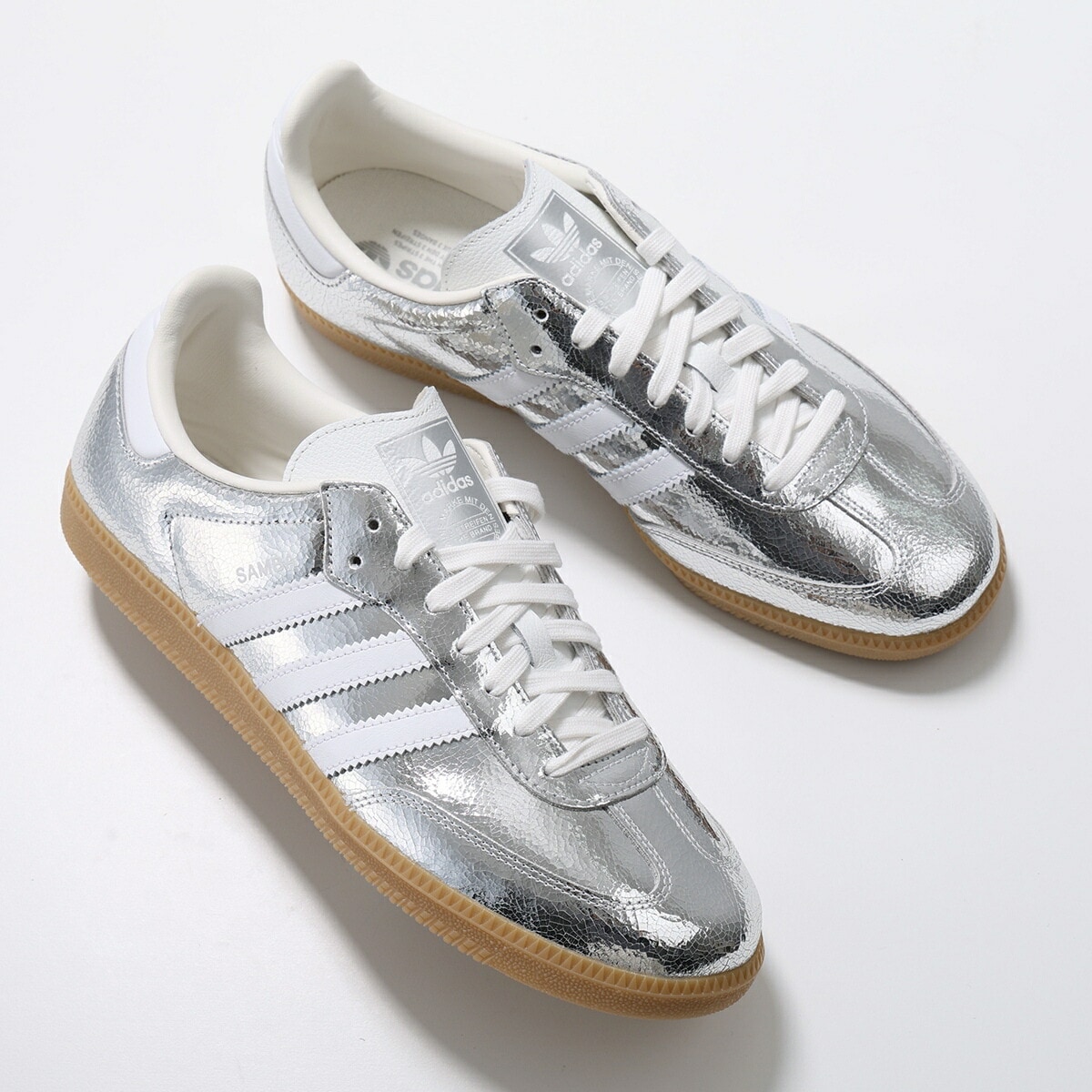 adidas Originals アディダスオリジナルス スニーカー SAMBA OG サンバ JR0035 メンズ ローカット メタリック レザー シューズ 靴 SILVMT/FTWWHT/CWHI