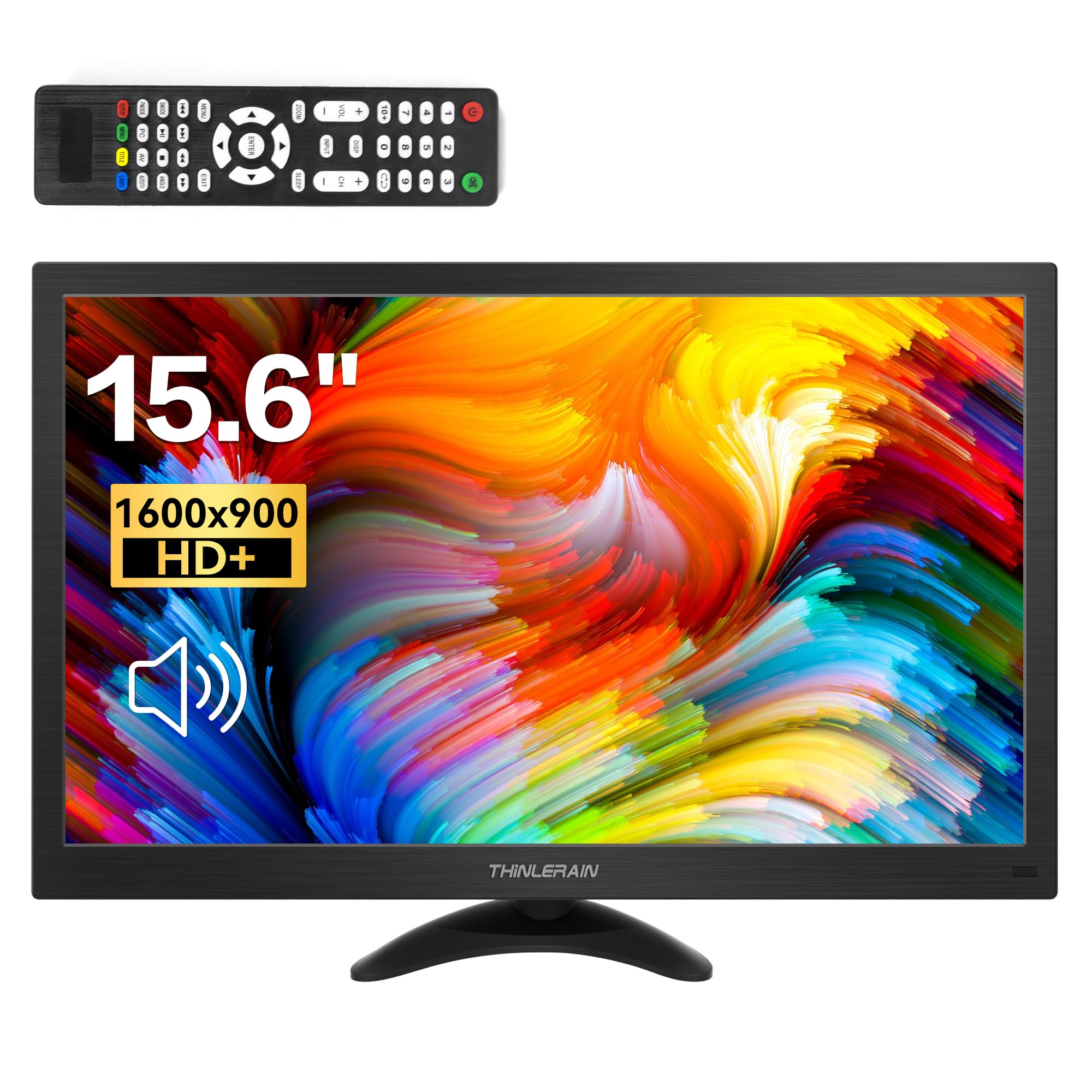 15.6インチモニター 小型 ディスプレイ 液晶ディスプレイ モニター/HDMI VGA AV BNC USB ポート/1600x900/16:9/140視野/VESAマウント/スピーカー内蔵/リモ