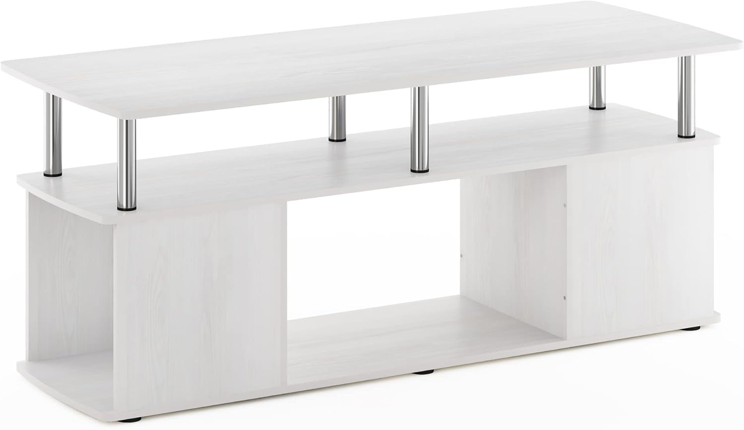 ローテーブル テレビ台(50インチ対応) ホワイトオーク/クロム 幅119.9×奥行き 48.0×高さ51.1cm