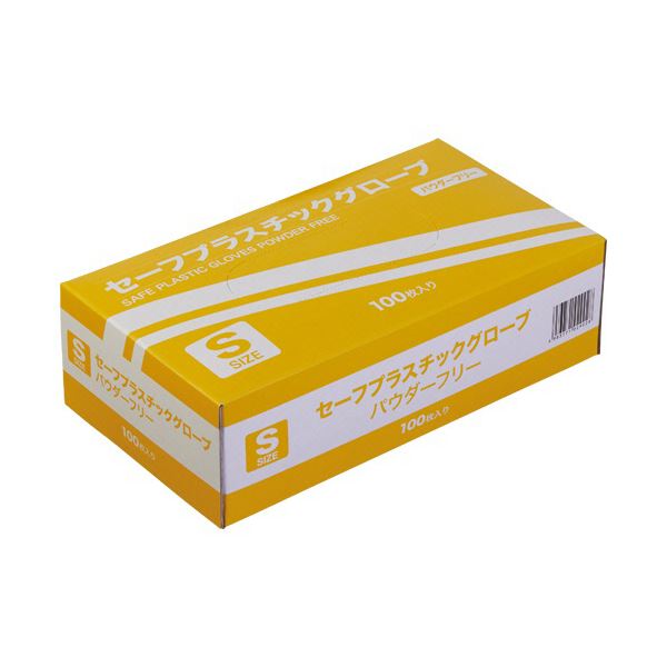 （まとめ） YAMAZENセーフプラスチックグローブ パウダーフリー S YTB-S 1箱（100枚） [x10セット]