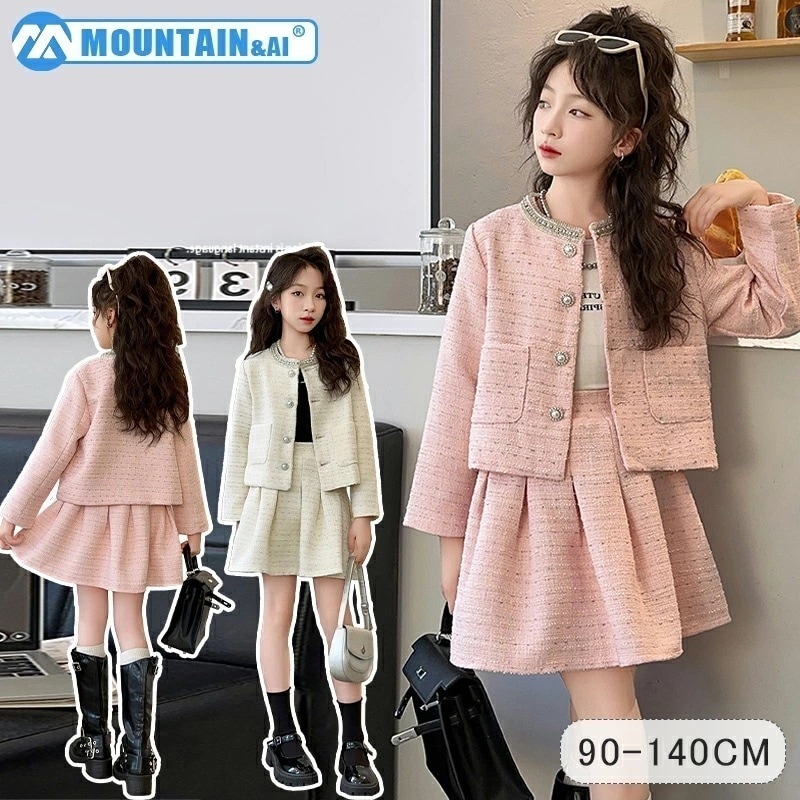 【大好評！最安値挑戦!】入学式 卒業式 発表会 女の子 セットアップ スーツ 子供服 春秋 冬 2点セット 裏起毛タイプあり 七五三 フォーマル 暖かい パール プリーツスカート 子供スーツ ジャケッ