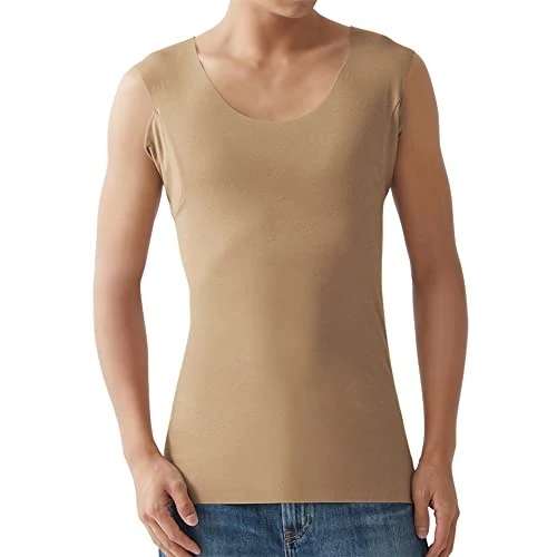 [グンゼ] スリーブレスシャツ YG Tシャツ専用 in.T(インティー) CUT OFFシリーズ 汗パット メンズ クリアベージュ M