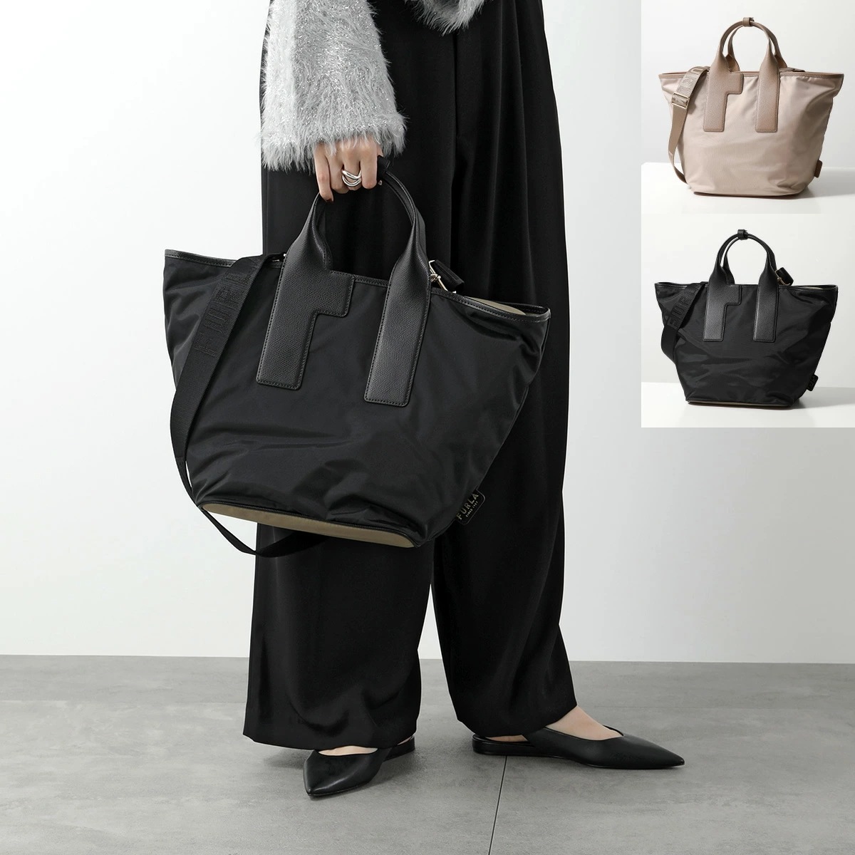 Furla フルラ トートバッグ PIUMA ピューマ トートバッグ L WB01249 BX3050 レディース レザー ナイロン ショルダーバッグ ロゴ 鞄 カラー2色