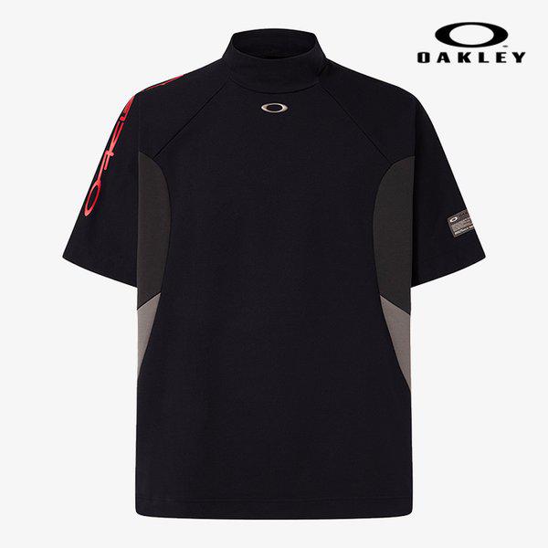 アイコンシェイプMOCKデイリールック男性ブラック半袖Tシャツ