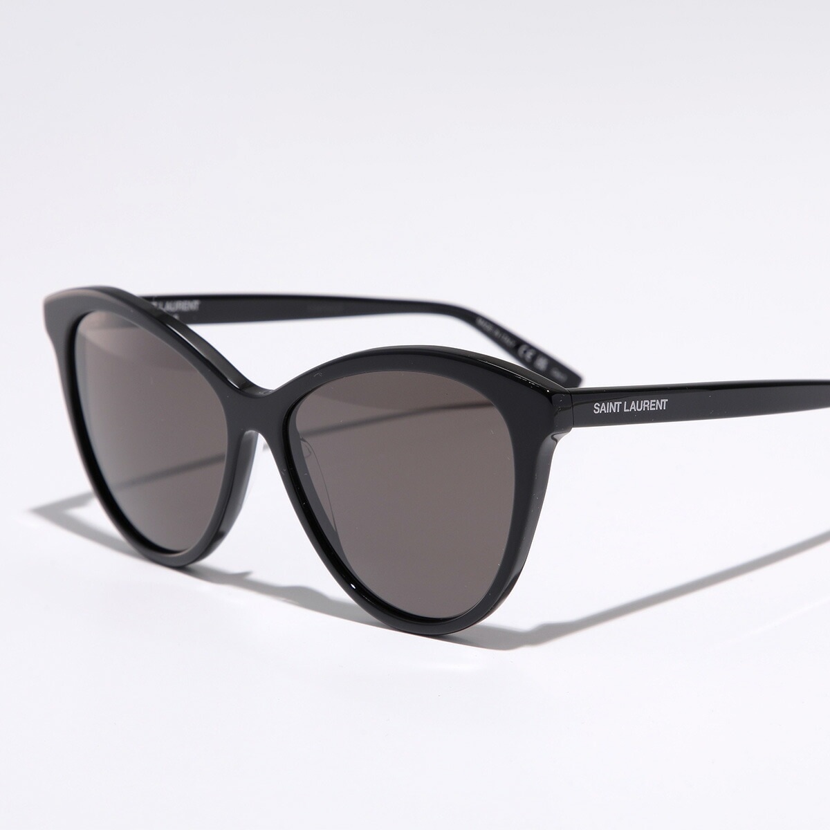 SAINT LAURENT サンローラン サングラス SL 456 レディース フォックス型 フルリム セルフレーム ロゴ アイウェア 001/BLACK-BLACK-BLACK