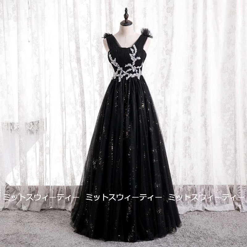 カラードレス ロングドレス 演奏会用ドレス Aライン 発表会 パーティドレス チュールドレス 二次会 8,414円