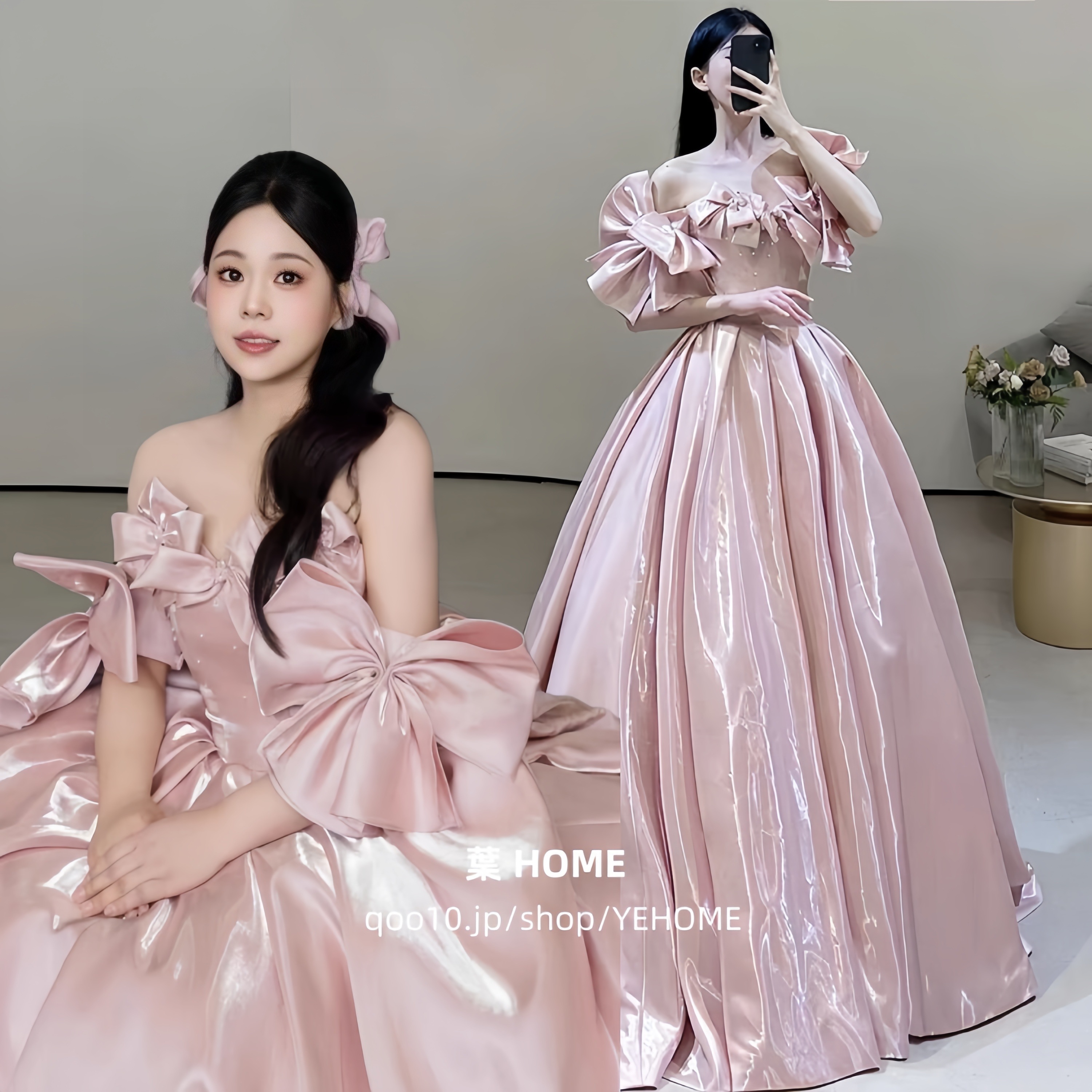 カラードレス ピンクのプリンセスドレス ロングウェディングドレス パーティー二次会 フォマールドレス 写真撮影プリンセス演奏会結婚式披露宴成人式忘年会ブライダル ロングドレス大きいサイズ大人