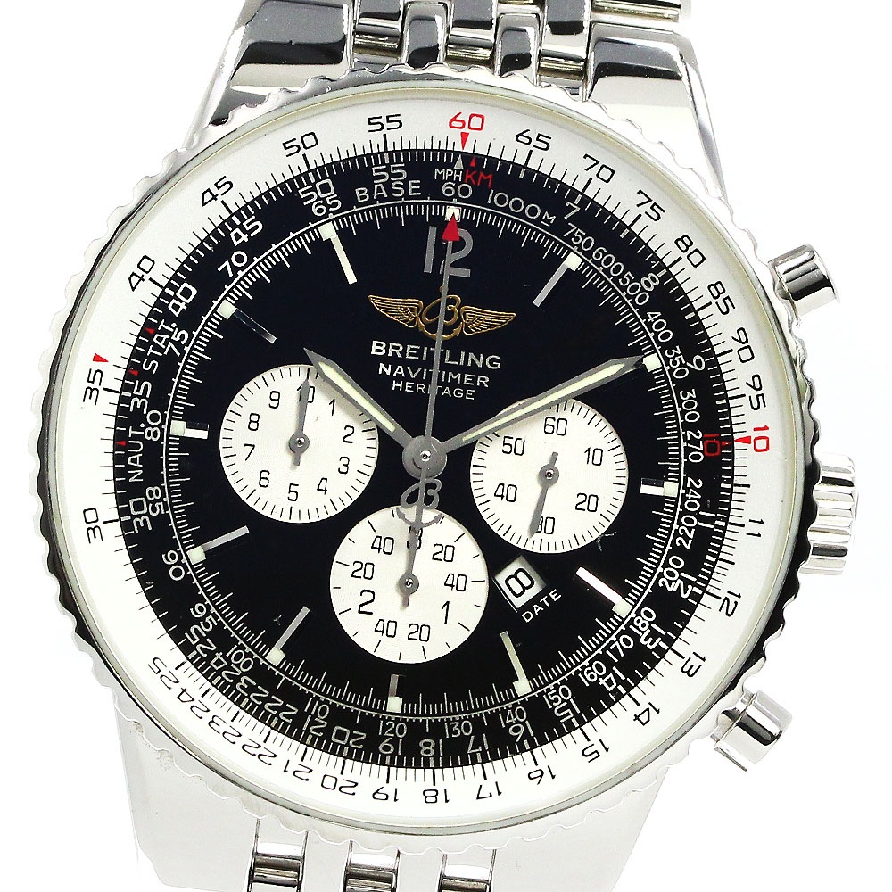 ブライトリング BREITLING A35340 ナビタイマー ヘリテージ クロノグラフ 自動巻き メンズ 保証書付き_805211【中古】