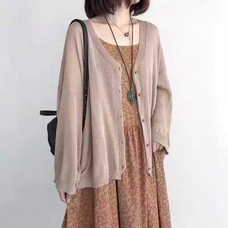 レディース トップス カーディガン 羽織 前開き 長袖 Vネック フェミニン ストリート 透け感 かわいい 大人可愛い きれいめ シンプル カジュアル おしゃれ かっこいい レトロ こなれ感 ラフ