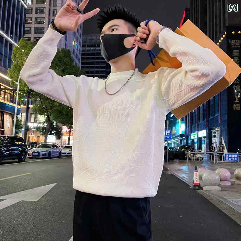 セーター メンズ ニット トップス 冬 暖かい ファッション ハーフ タートルネック ジャカード インナー ボトム シャツ 秋冬 トレンド ニット