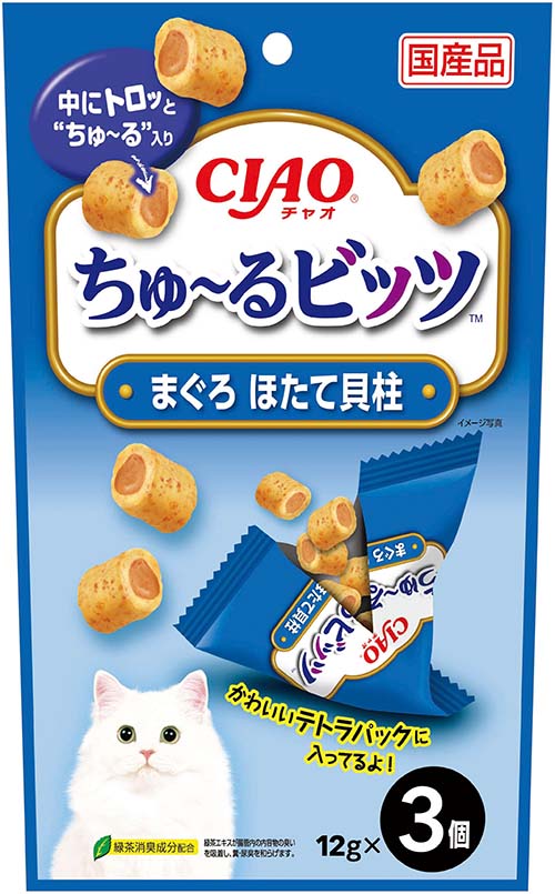 （まとめ買い）いなばペットフード CIAO ちゅるビッツ まぐろ ほたて貝柱入り 12gx3袋 猫用おやつ [x24] 5,605円