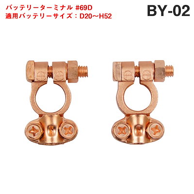 他サイト： 大自工業/メルテック バッテリーターミナルセット #69D 【目安適合：D20～H52】 自動車用バッテリーターミナルの交換用に BY-02の商品画像