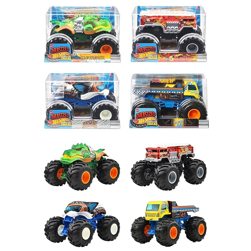 ホットウィール(Hot Wheels) モンスタートラック ビッグサイズ アソート 乗り物おもちゃ １:24 ミニカー 4台入り BOX販売 3歳から マルチ FYJ83-987L