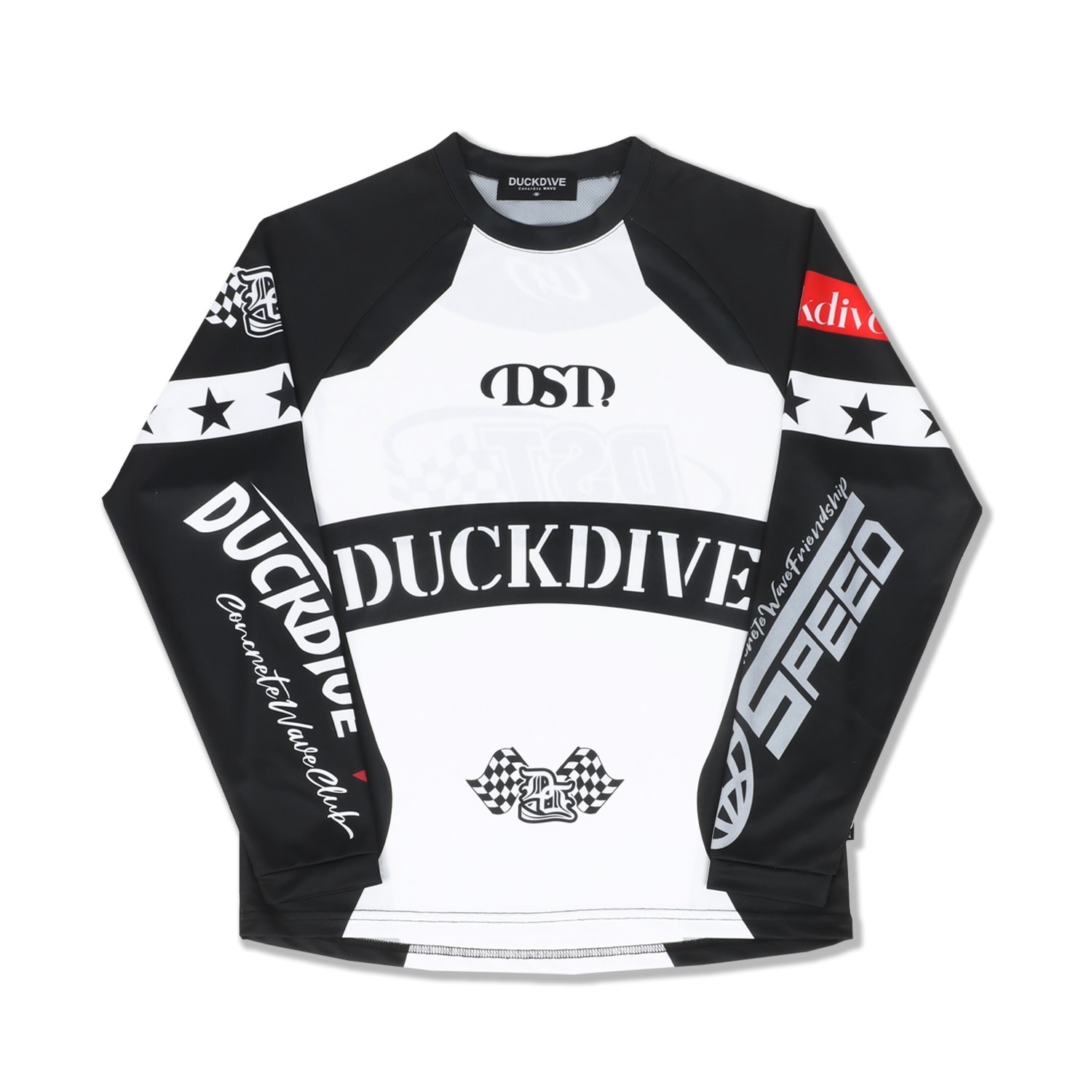 RACING STAR RAGLAN MESH LONG SLEEVE（BLACK）