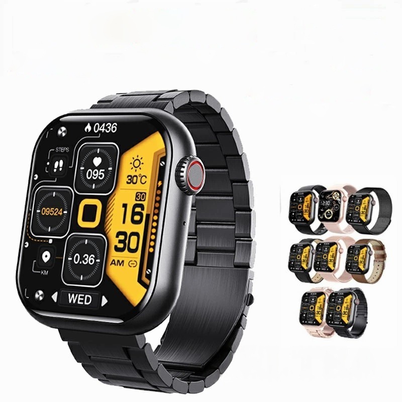 F57 スマートウォッチ 1.91インチ画面 通話機能 Bluetooth通話 音声通話 皮膚温変動測定 血中酸素濃度 心拍計 運動モード 睡眠モニター IP67防水 天気予報 着