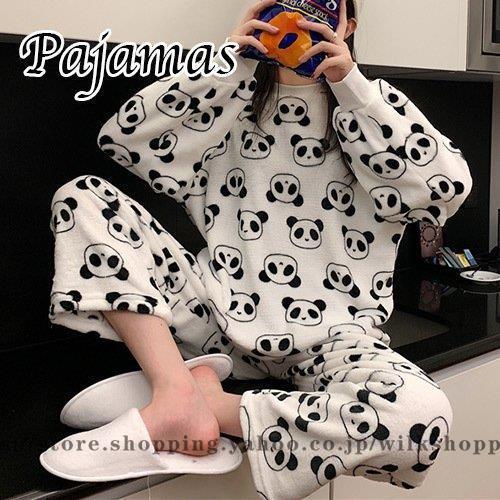 フランネル パンダ柄 パジャマ ルームウェア カットソー ワンマイルウェア シンプル レディース おしゃれ きれいめ かわいい 5,212円