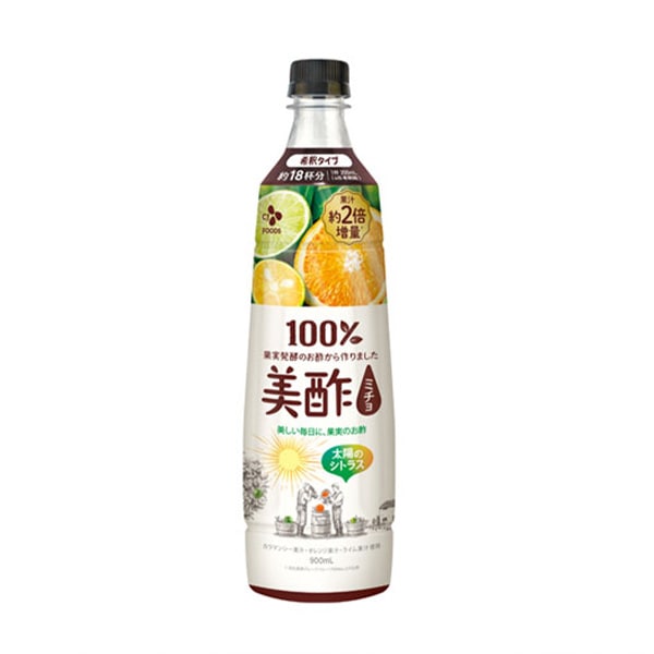 【送料無料】美酢 ミチョ 太陽のシトラス 900ml×12本／酢飲料 飲む お酢 100％果実酢 発酵酢 韓国 料理 食品