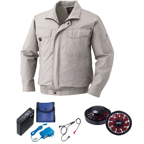 KU91400 空調服 綿薄手 タチエリ FAN2200BR/LISUPER1 シルバー 4L 18,993円