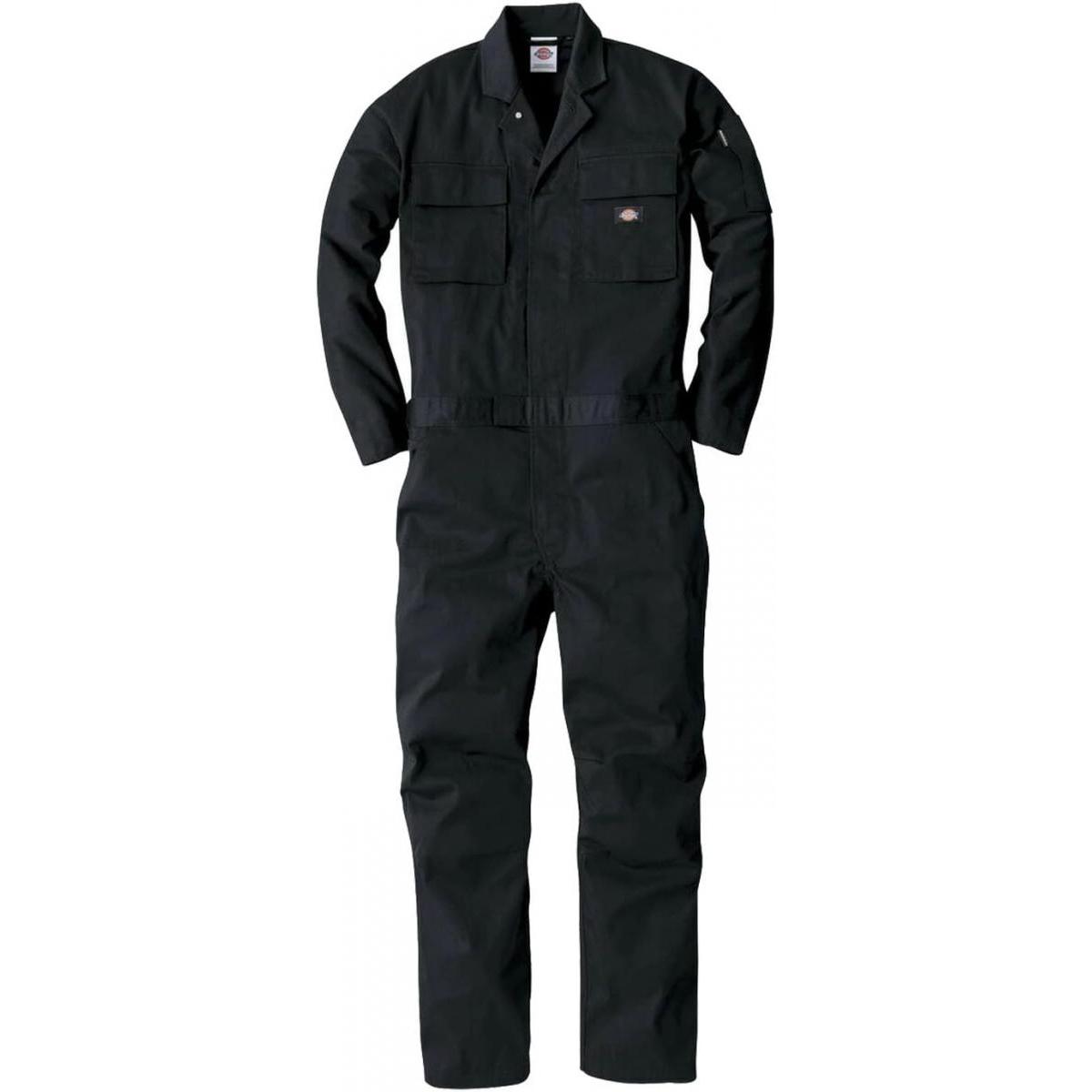 コーコス ディッキーズ Dickies T/Cストレッチツナギ M ブラック MD-766 作業服 作業着 長袖 メンズ レディース つなぎ 作業衣料