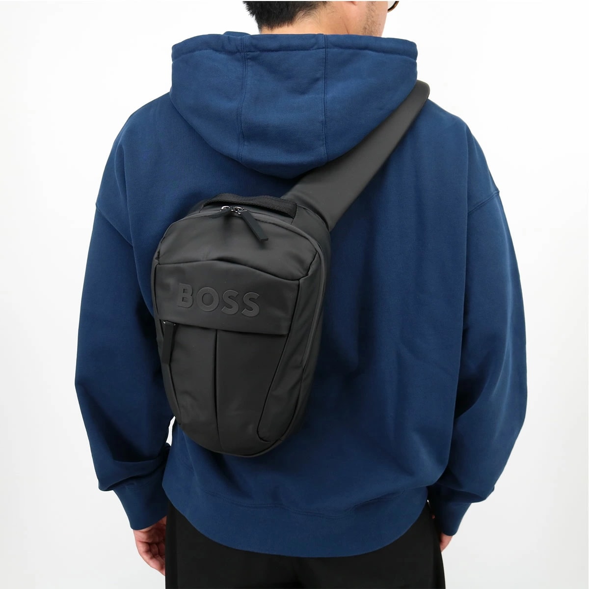 メンズ ボディバッグ 50548087 Stormy_Monostrap ベルトバッグ BLACK ウエストポーチ ロゴ ブランド