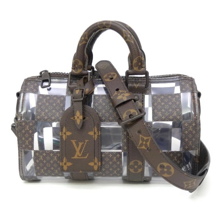ルイ・ヴィトン LOUISVUITTON ショルダーバッグ キーポル バンドリエール25 モノグラムチェス クリアバッグ M20872 【中古】(68199)