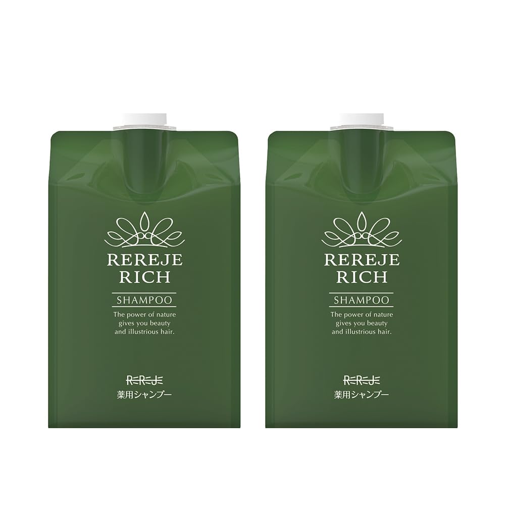 リリィジュ RICH薬用シャンプー 医薬部外品 (500ｍL×2個セット) 頭皮ケア (ノンシリコン/マイルド) すっきり
