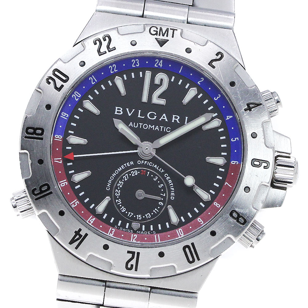 ブルガリ BVLGARI GMT40S ディアゴノ GMT デイト 自動巻き メンズ _846201【中古】