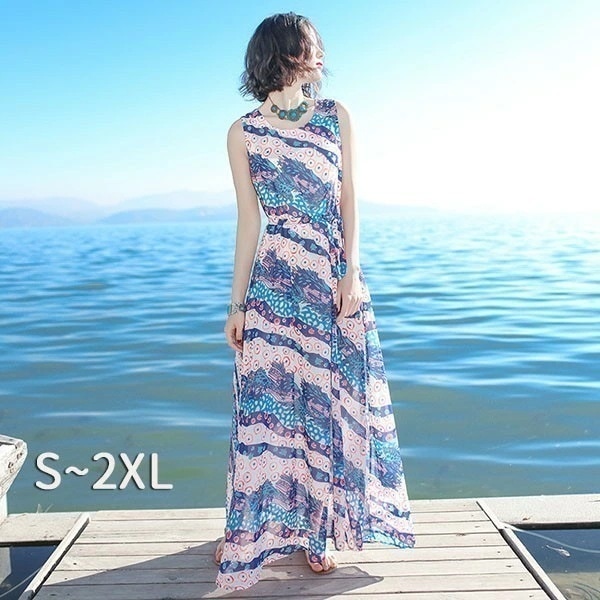 夏 ワンピース ロングワンピース 花柄 ノースリーブ おおきサイズ ゆったり 体型カバー おしゃれ 夏ワンピ 夏ワンピース マキシ丈 花柄 夏 春 夏服 リゾート 旅行 きれいめ カジュアル キレイめ