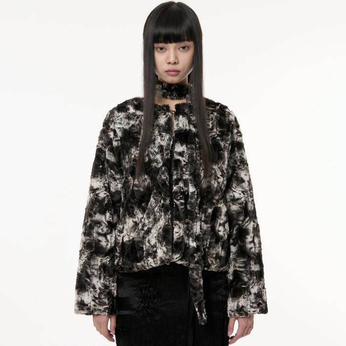 【FLAREUP】 SCARF FUR JACKET : BLACK