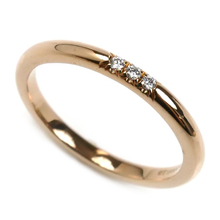 TIFFANY&Co. ティファニー K18PG ピンクゴールド クラシックバンド フォーエバー 3Pダイヤ リング・指輪 ダイヤモンド 10.5号 2.4g レディース 中古 美品