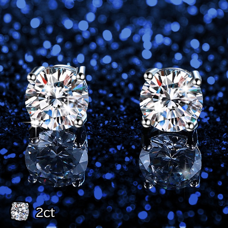 モアサナイト　ピアス 両耳　片耳用ピアス レディースピアス モアサナイトピアス ホワイト シルバー925　ピアス シルバー 2cｔ スタッドピアス　ジュエリーピアス　アレルギー対応