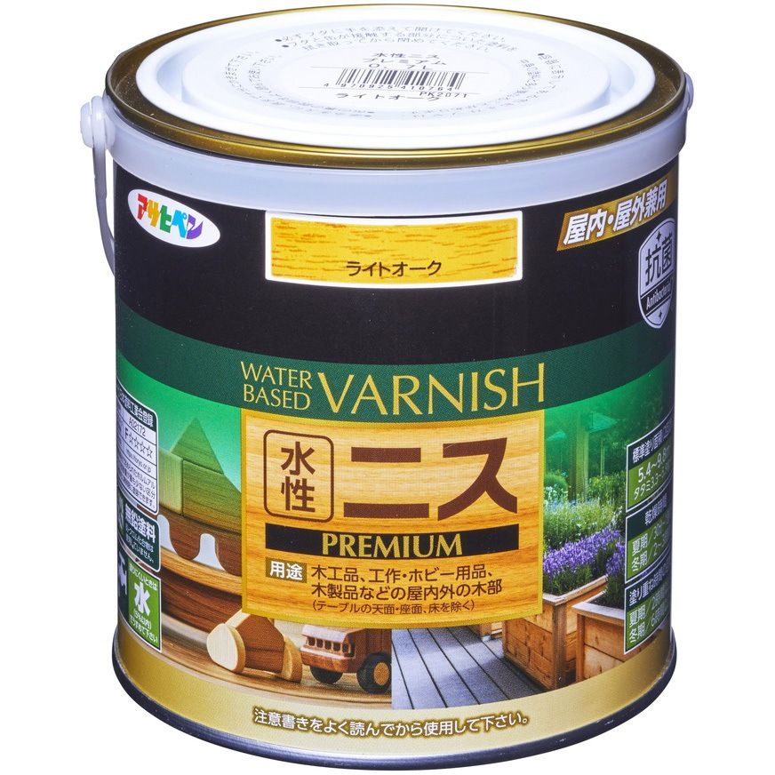 （まとめ買い）水性ニス PREMIUM 0.7L ライトオーク [x3]