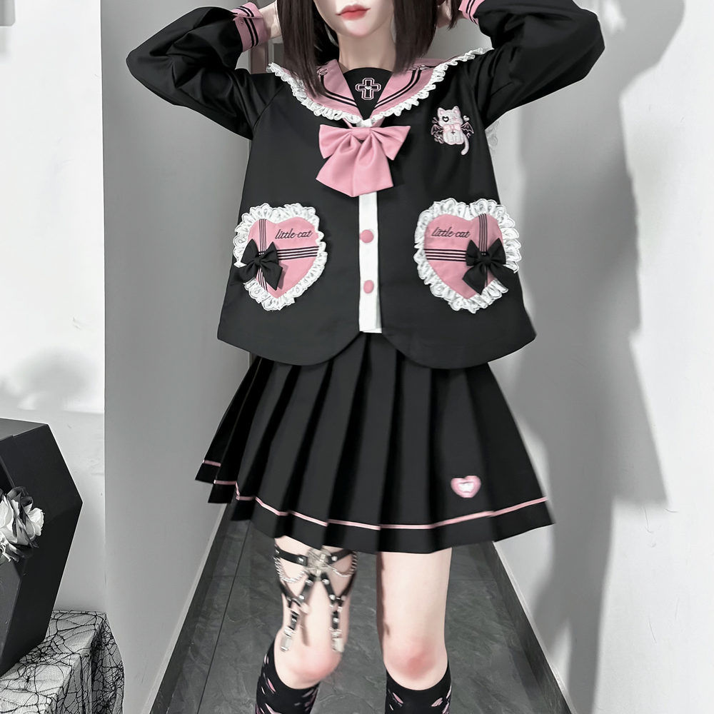 制服 2023 新作 レディース セーラー服セット 長袖/半袖 2点セットサンタコスプレ