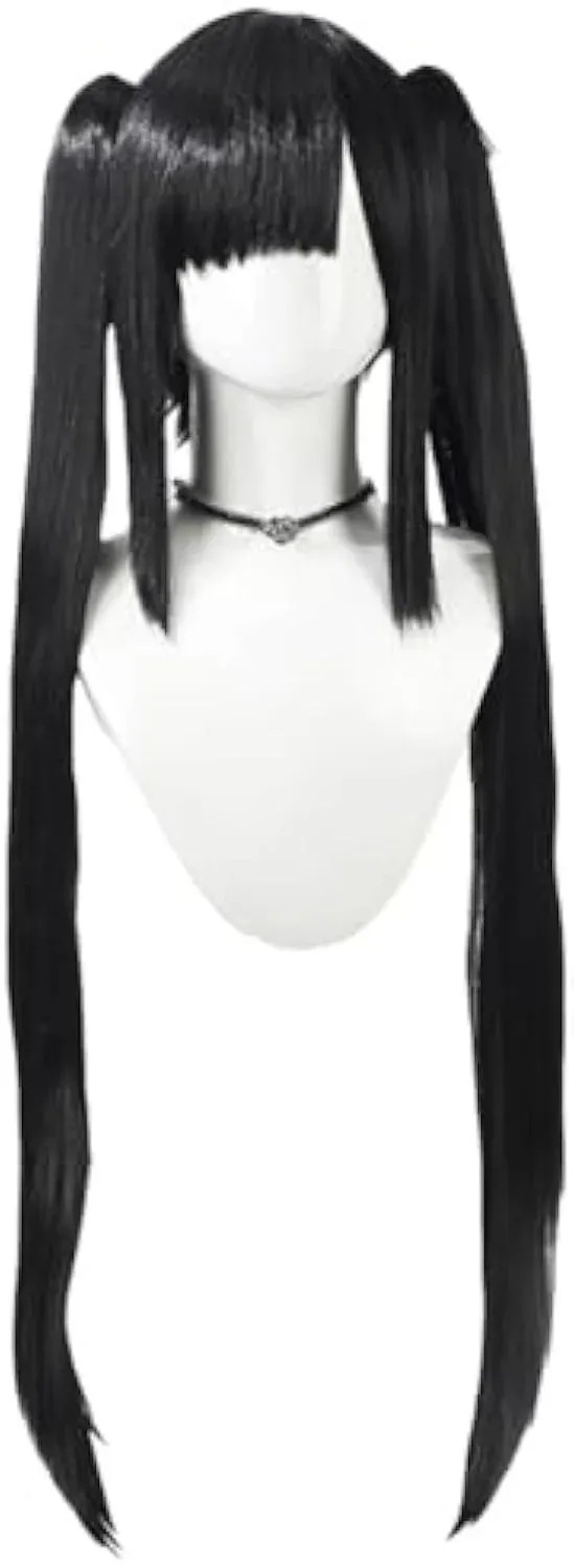 ペーター・シュトラッサーコスプレウィッグブラックツインテールコミケかつら耐熱長髪耐熱文化祭小物変身