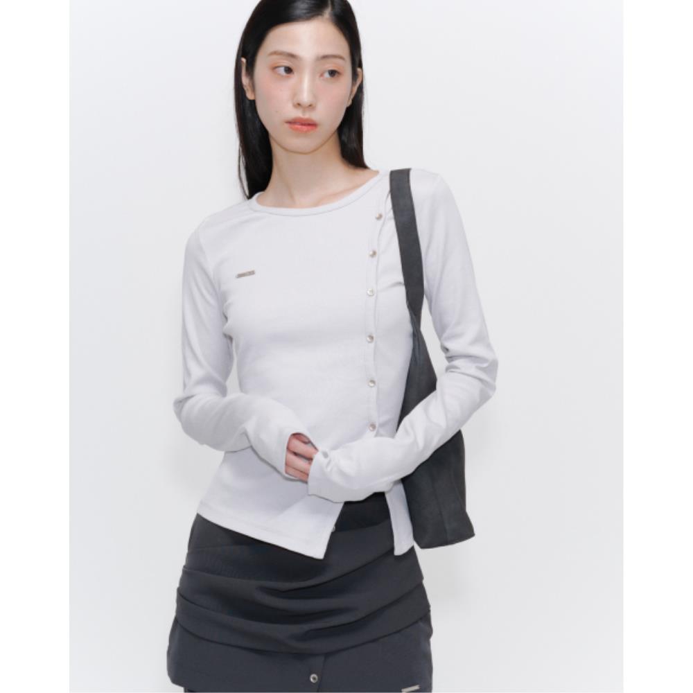 MISEKI SEOUL Unbalanced button long sleeves LIGHT GREY M
