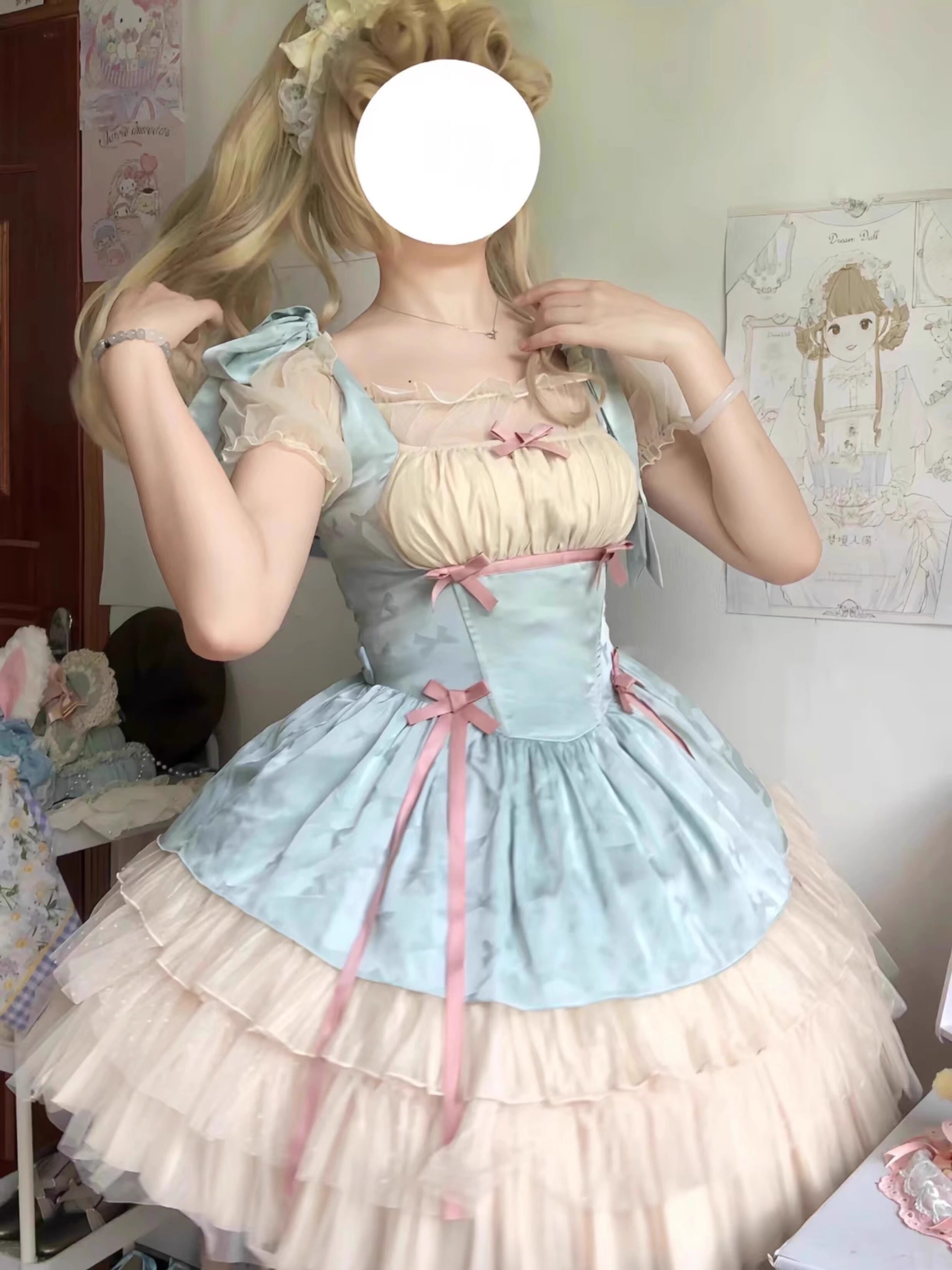lolita地雷パーカーロリータ ワンピース ゴスロリドレスリボンロリータバレエドレスサスペンダーサマーショートスカートプリンセスギフト