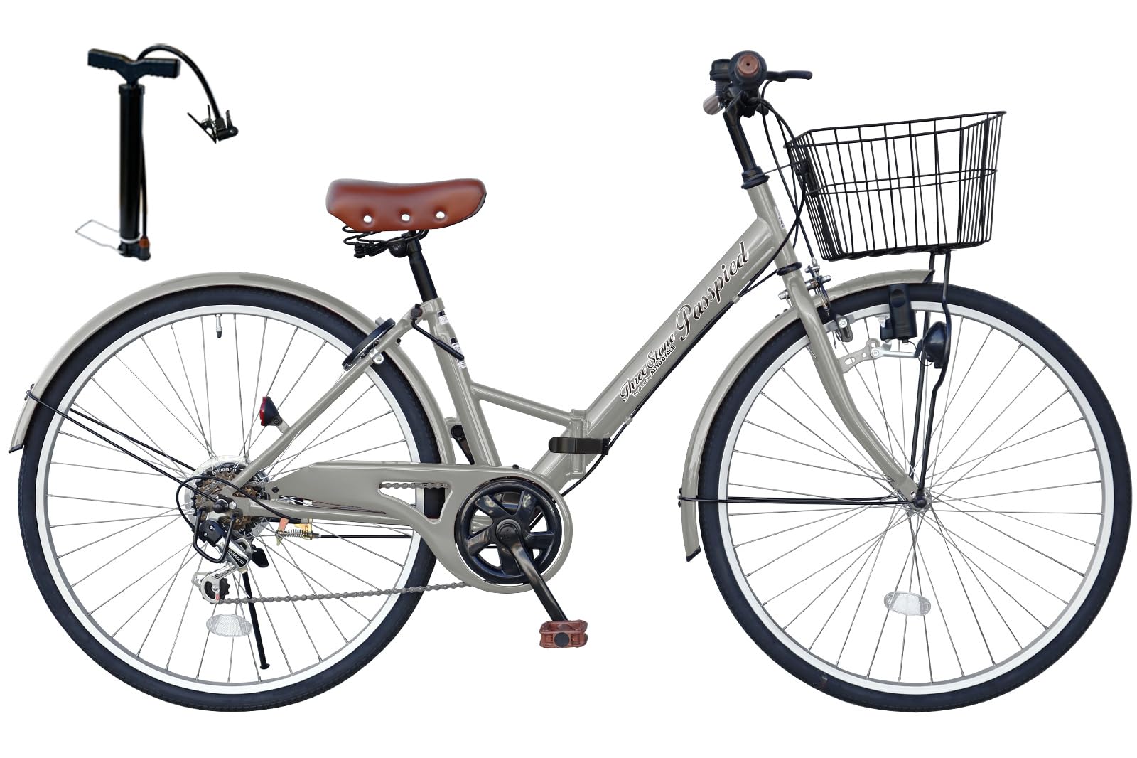 AIJYU CYCLE 折りたたみ自転車 26インチ シティサイクル ママチャリ 選べる12色 シマノ6段変速 空気入れ [passepied TS26B]