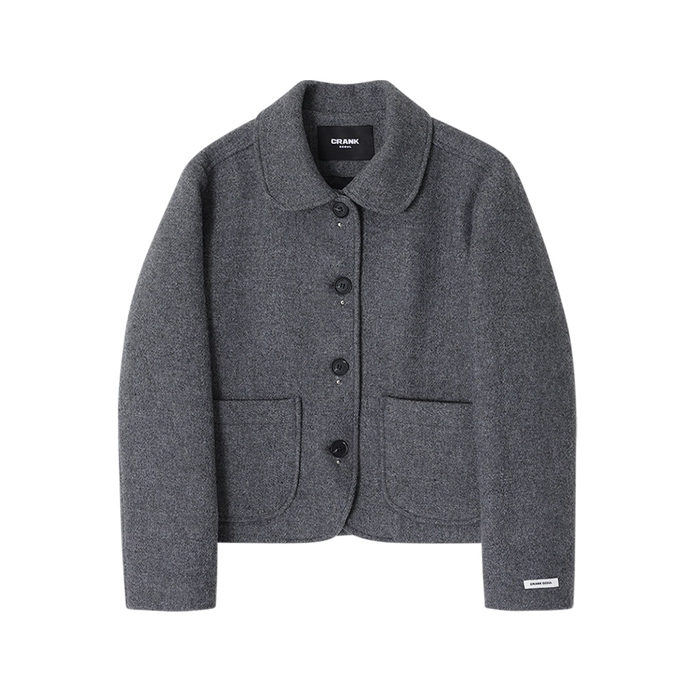 スタッドウールショートコート_グレーです