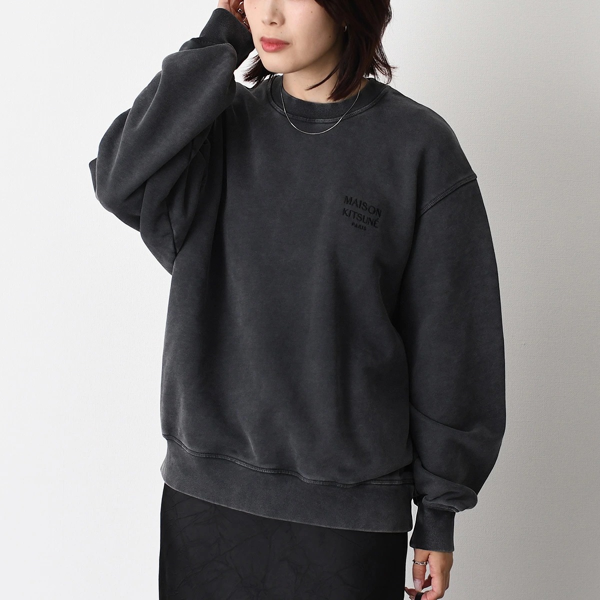 トレーナー GALLERY FADED リラックス スウェットシャツ QM00312 KM0341 レディース ユニセックス ブラック コットンフリース