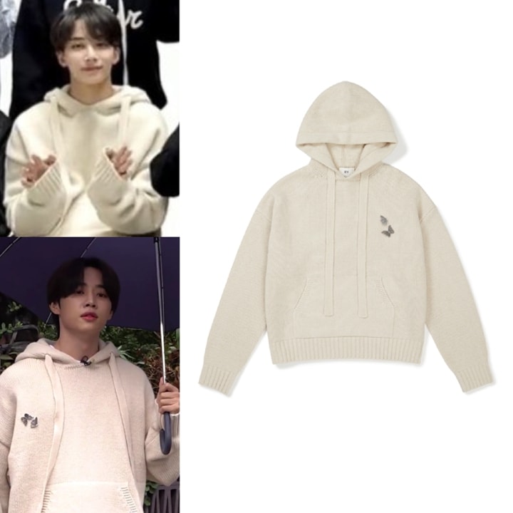 [seventeen着用] IEY BUTTERFLY LAMBSWOOL HOODIE KNIT Ivory