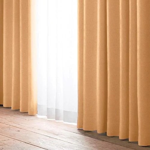 [100×200]カーテンYDDプレイン オレンジ2枚入 遮光 遮熱 形状記憶加工 ウォッシャブル